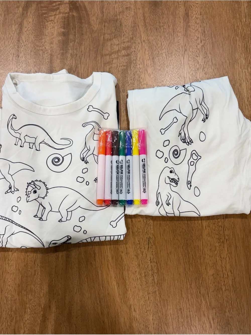 Selfie Craft Co. 2 Piece Dinosaur Colour In Pajamas Child 10/12 NWT